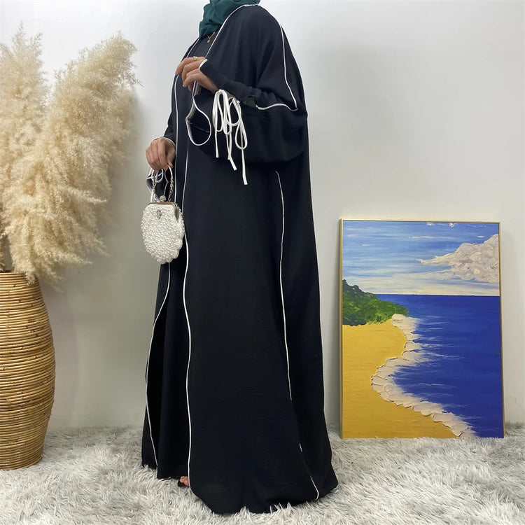 Contrast Abaya Set