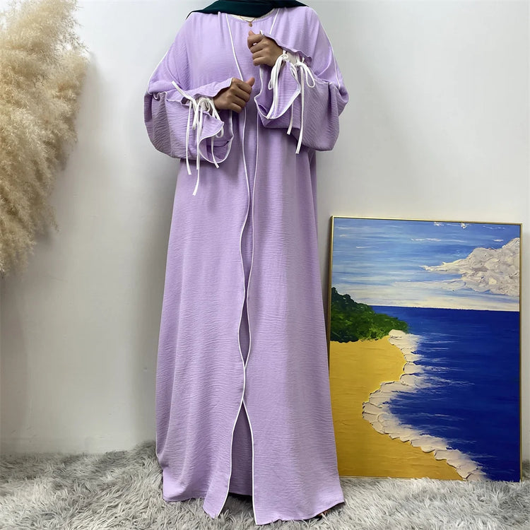 Contrast Abaya Set