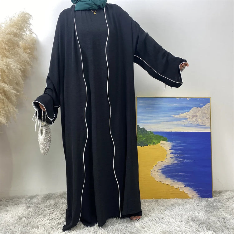 Contrast Abaya Set