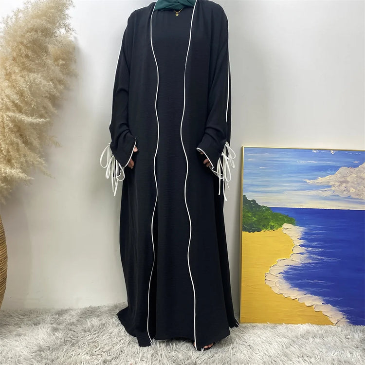 Contrast Abaya Set