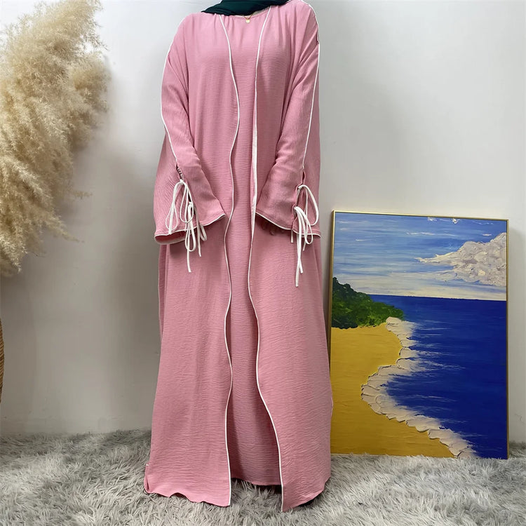 Contrast Abaya Set