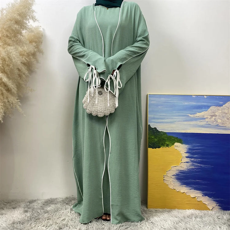 Contrast Abaya Set