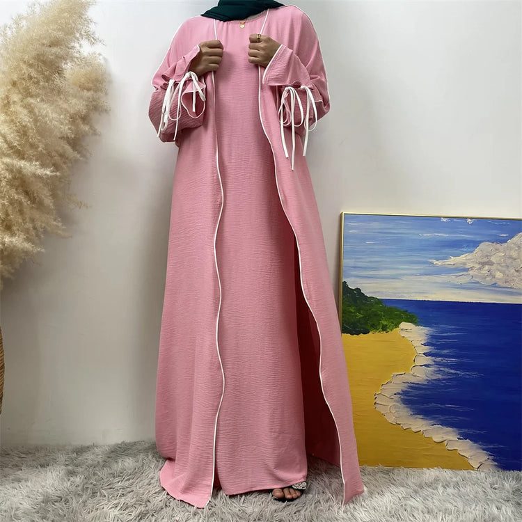 Contrast Abaya Set