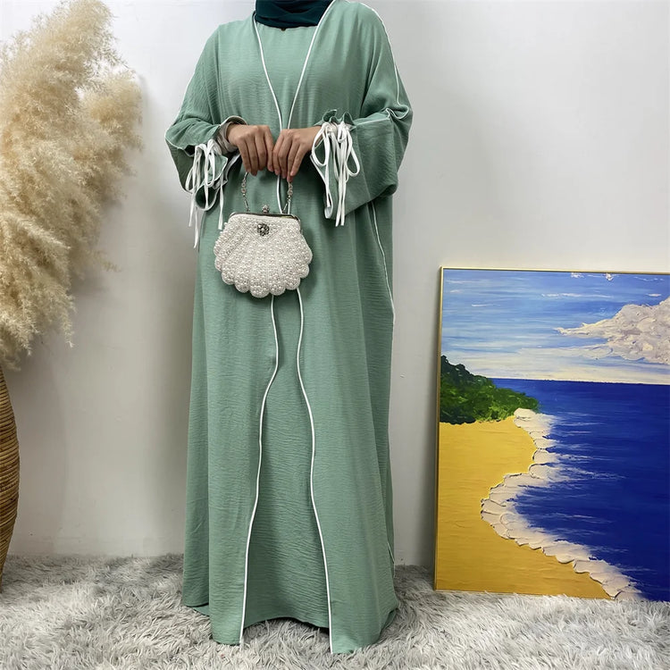 Contrast Abaya Set