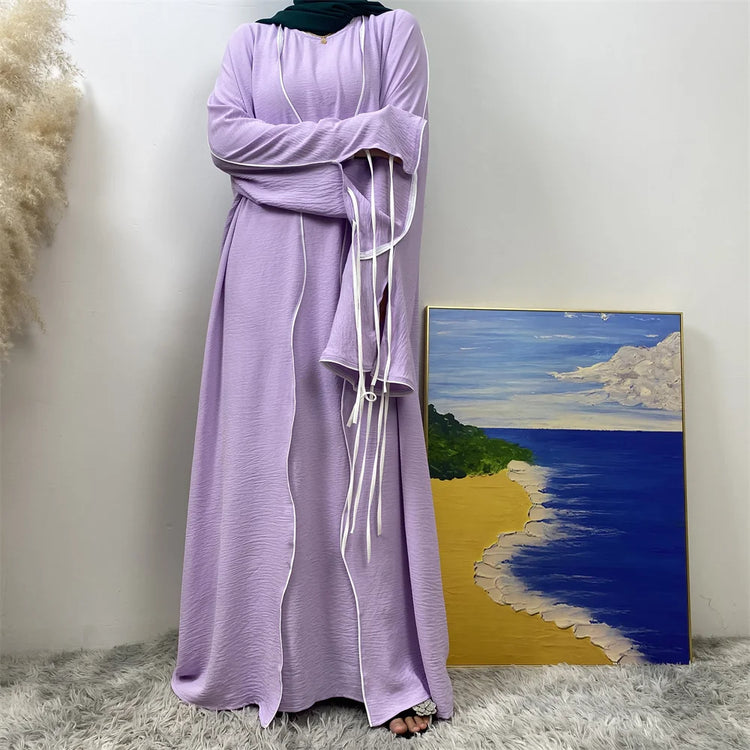 Contrast Abaya Set