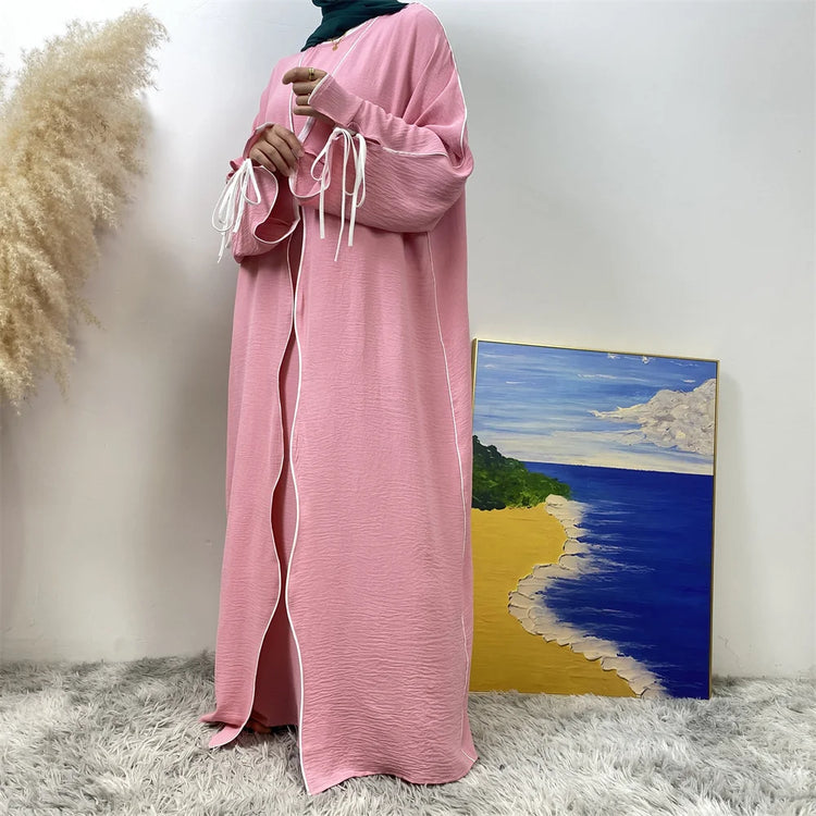 Contrast Abaya Set