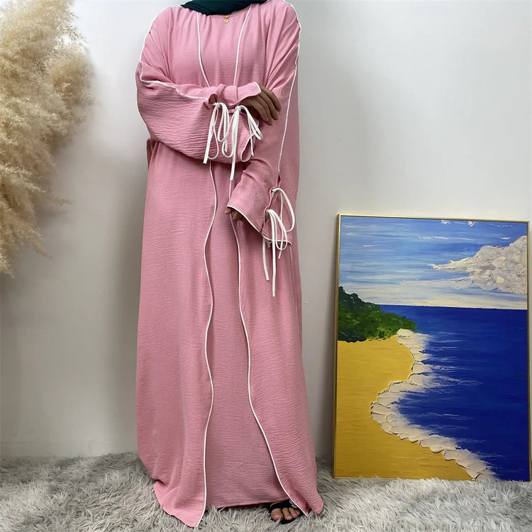 Contrast Abaya Set