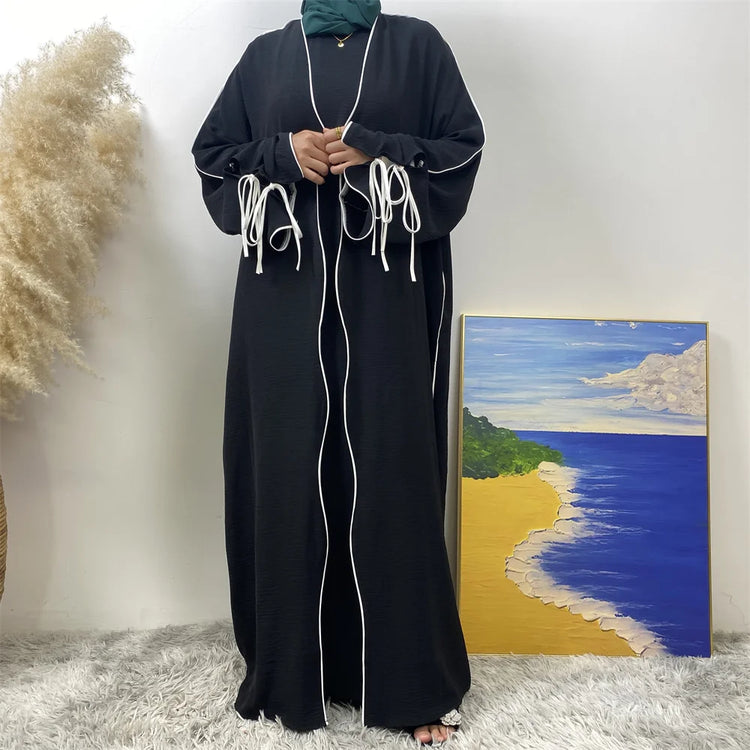 Contrast Abaya Set