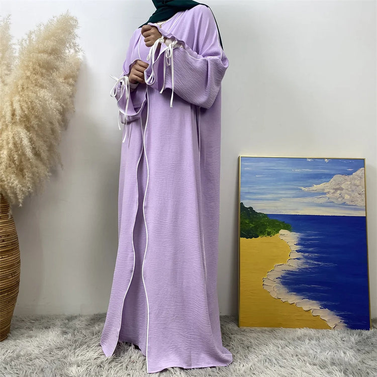 Contrast Abaya Set