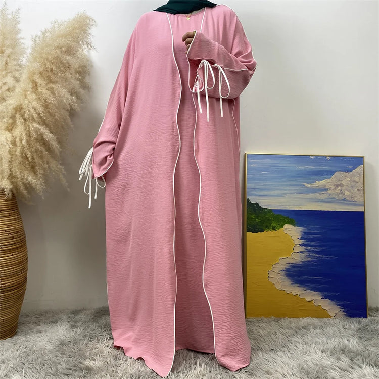 Contrast Abaya Set