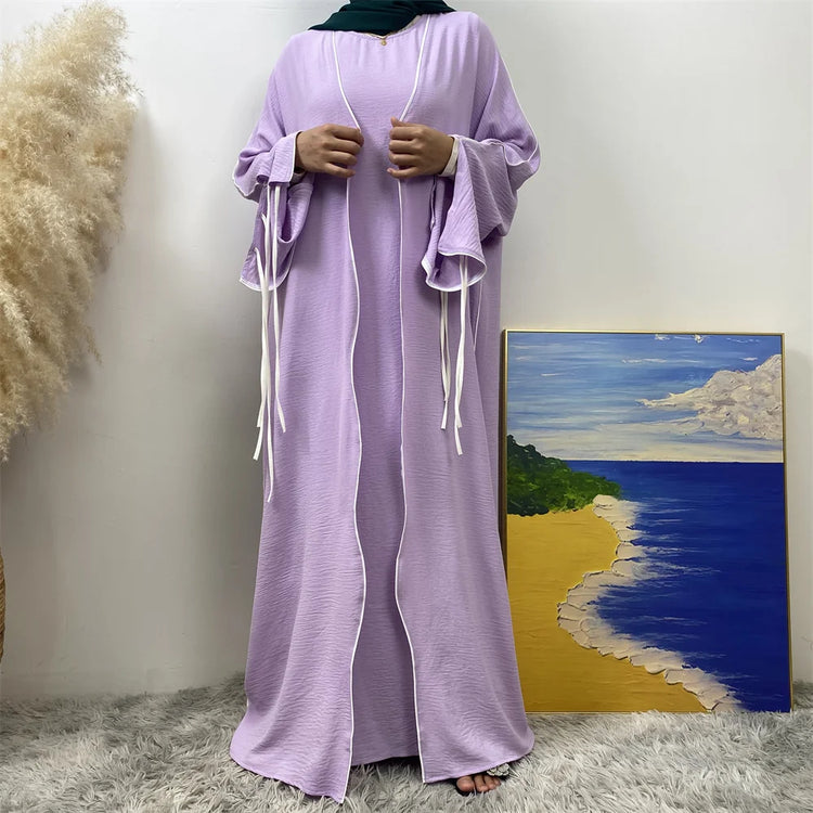 Contrast Abaya Set