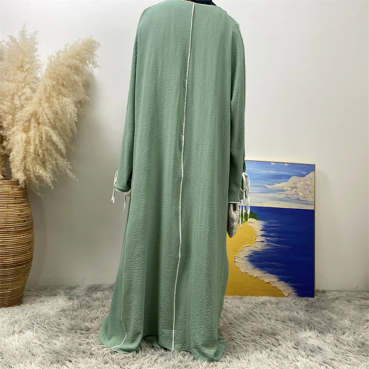 Contrast Abaya Set