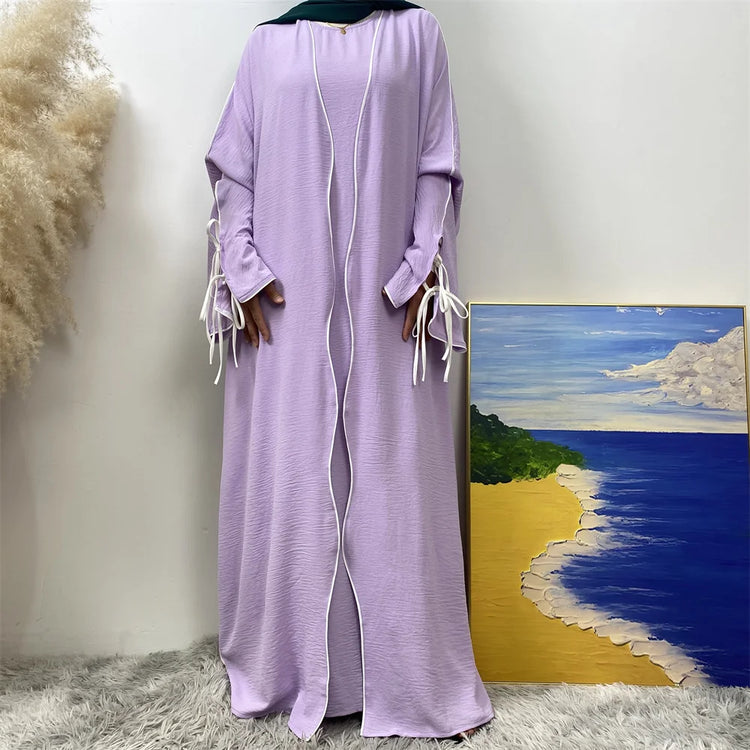 Contrast Abaya Set