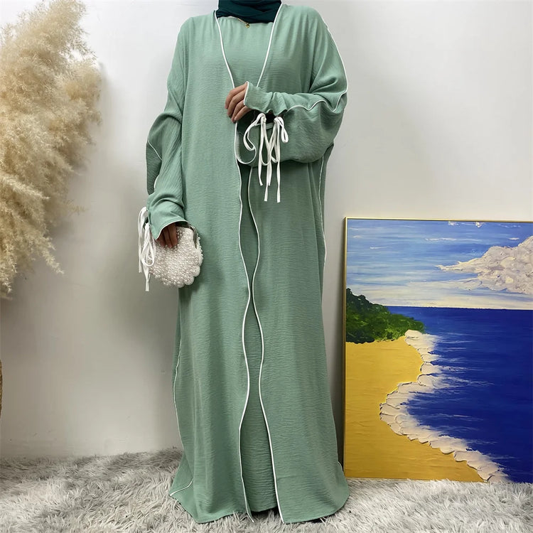 Contrast Abaya Set