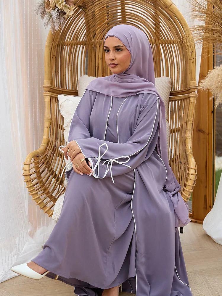 Contrast Abaya Set