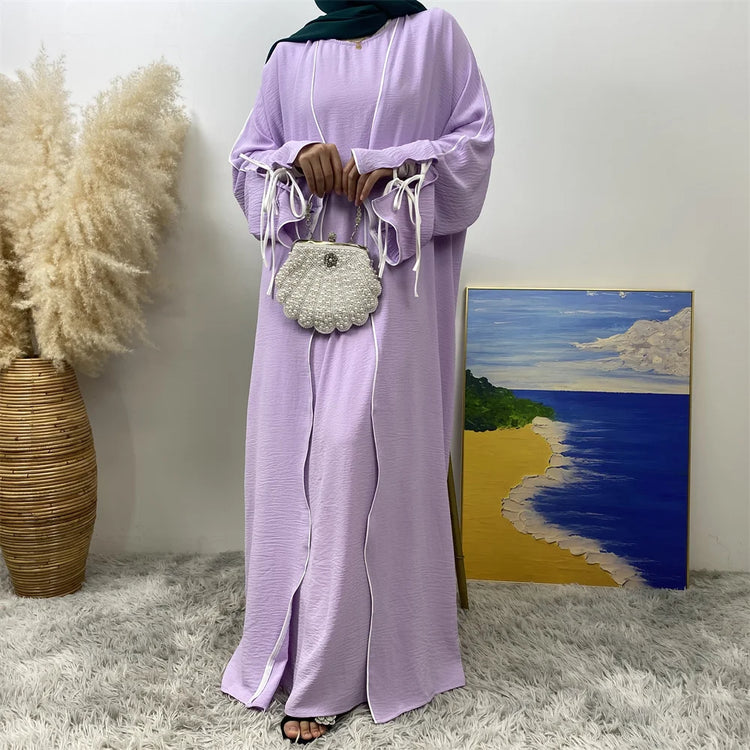 Contrast Abaya Set