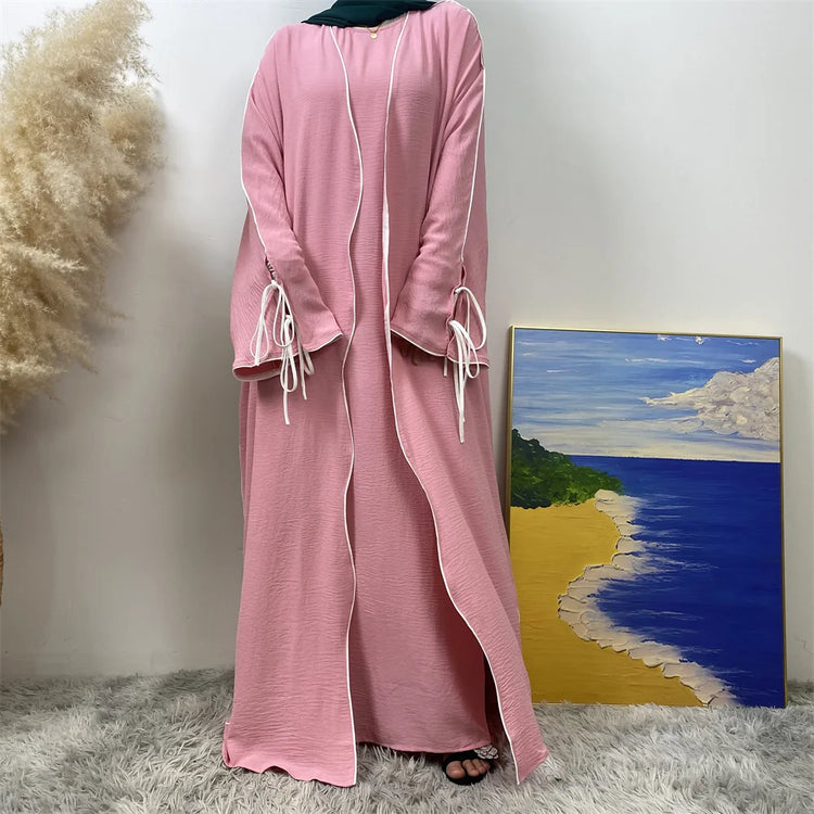 Contrast Abaya Set